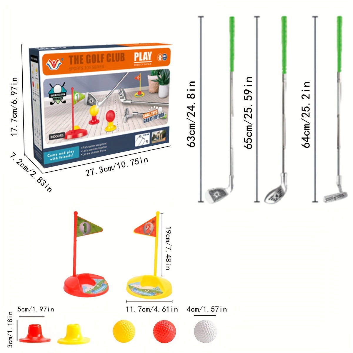 Kids Adjustable Golf Set Indoor Outdoor Toy for Ages 3 to 8