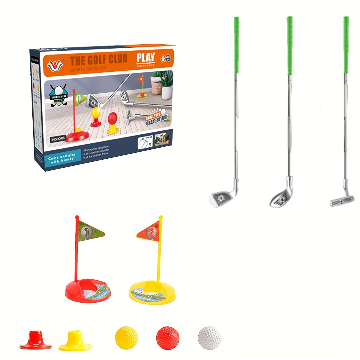 Kids Adjustable Golf Set Indoor Outdoor Toy for Ages 3 to 8