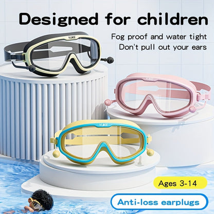 Kids' Anti-Fog Swim Goggles with UV Protection and Earplugs