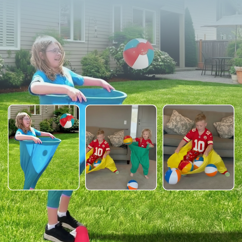 Pantalones infantiles para atrapar pelotas, juego para fiestas familiares y exteriores