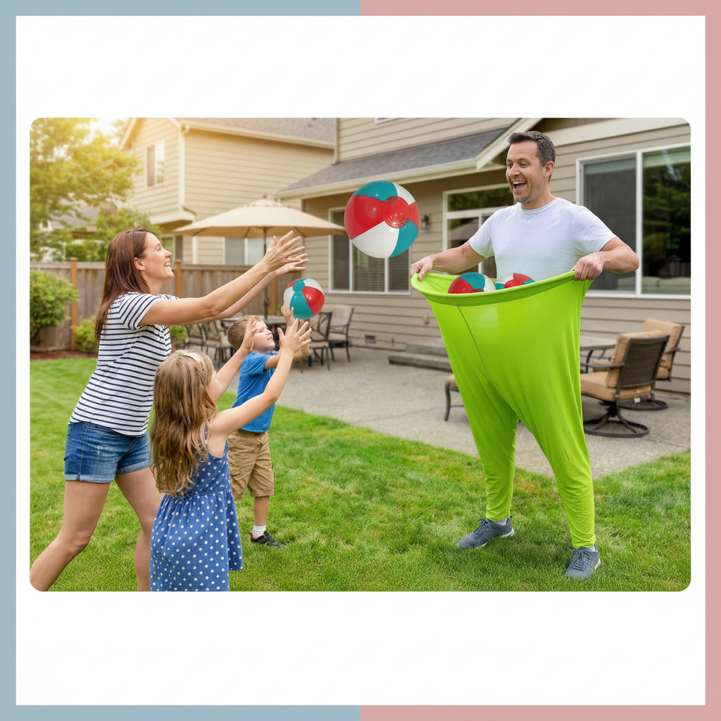 Pantalones infantiles para atrapar pelotas, juego para fiestas familiares y exteriores