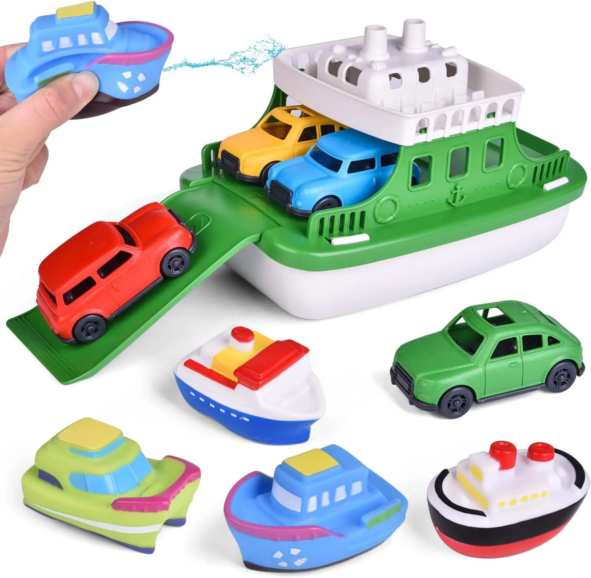 Kids' Bath Water Toy Set with Boats and Cars
