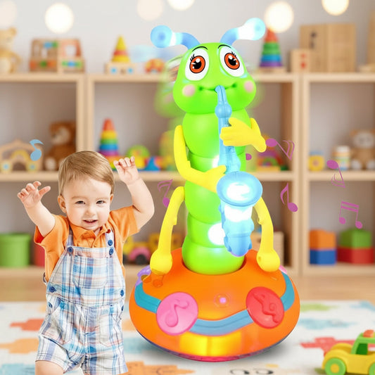 Giocattolo bruco danzante per bambini, musicale e luminoso, attività per neonati