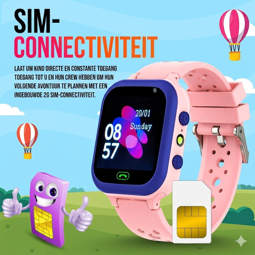 Kids GPS Watch with Real-Time Tracking and SOS Call