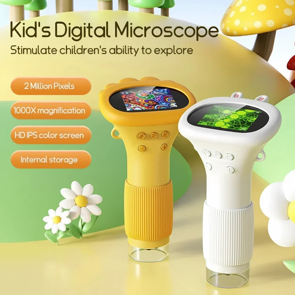 Microscopio portatile per bambini 1000X, giocattolo STEM per l'apprendimento delle scienze