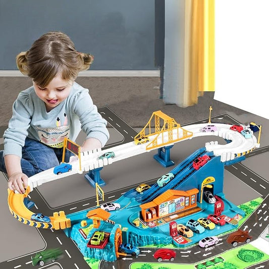 Kids' Interactive Car Track and Vehicle Play Set