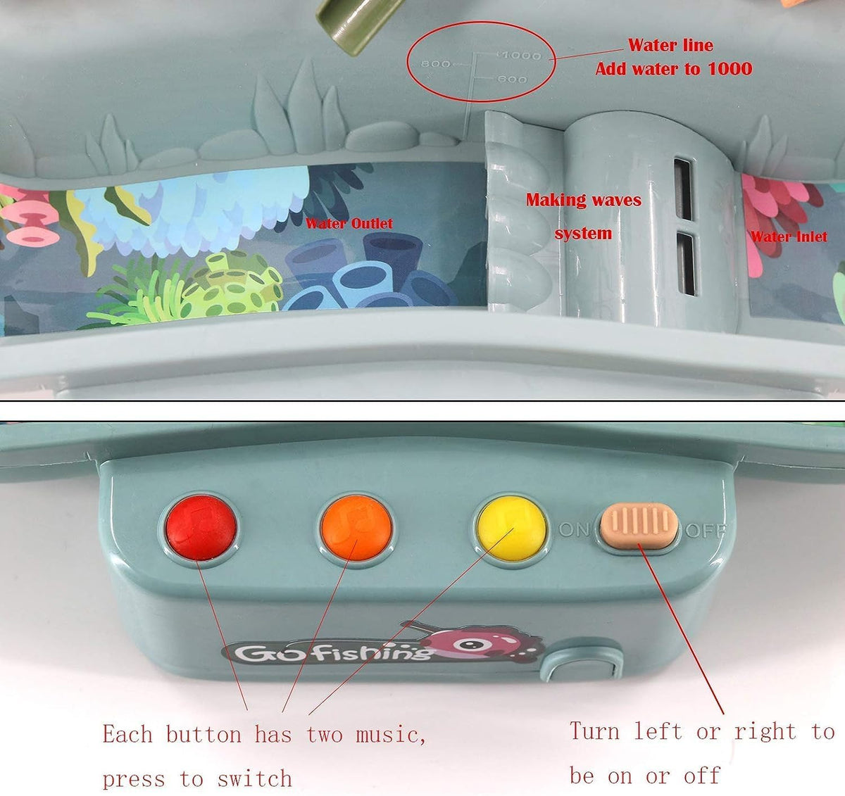 Kids' Interactive Duck Fishing Water Game