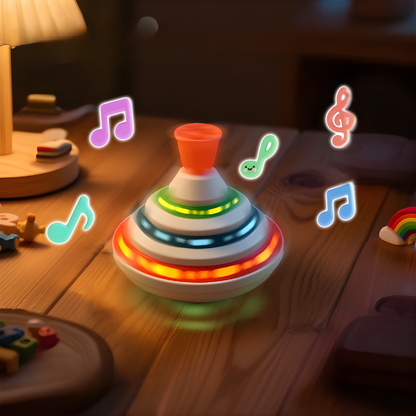 Kids' Musical Light-Up Spinning Top Sensory Toy