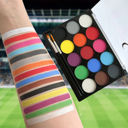 Kids Non Toxic Body Paint Kit with 15 Color Palette