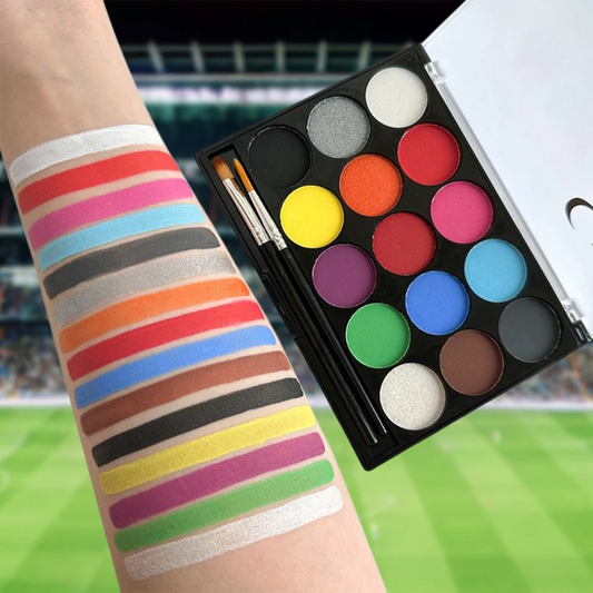 Kit de pintura corporal infantil no tóxica con paleta de 15 colores
