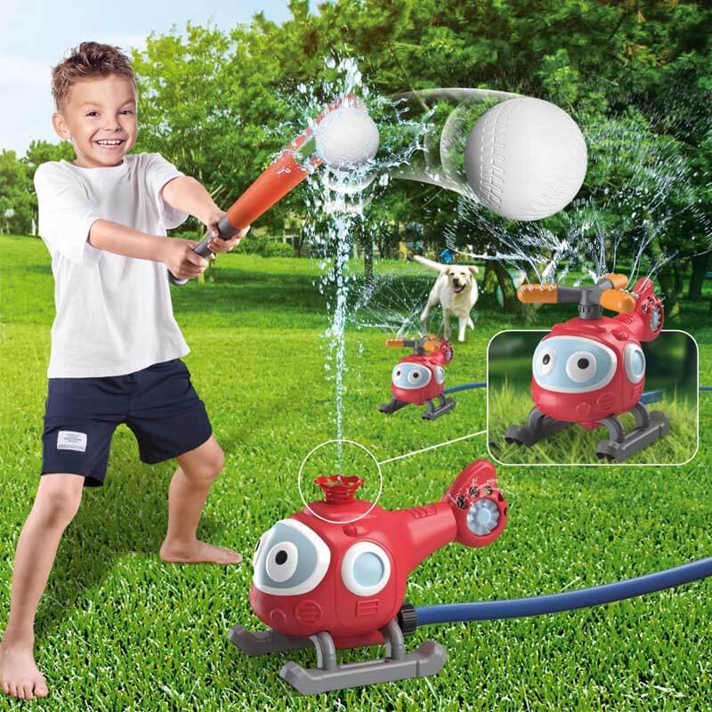 Kids' Outdoor Water Sprinkler Baseball Game – 360° Rotating Summer Splash Toy