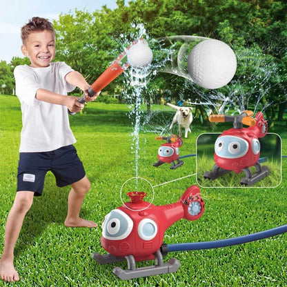 Kids' Outdoor Water Sprinkler Baseball Game – 360° Rotating Summer Splash Toy