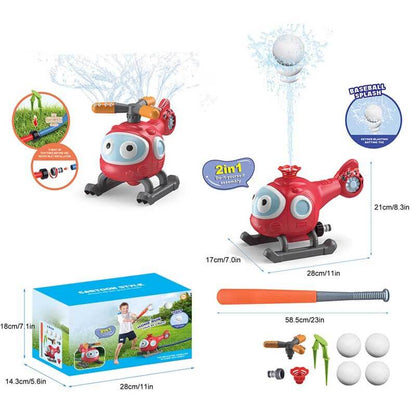 Kids' Outdoor Water Sprinkler Baseball Game – 360° Rotating Summer Splash Toy