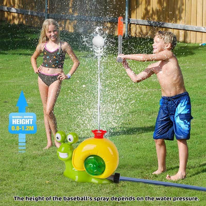 Kids' Outdoor Water Sprinkler Baseball Game – 360° Rotating Summer Splash Toy