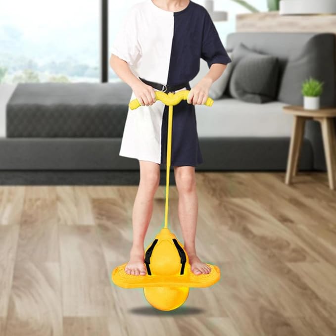 Balle sauteur pour enfants avec poignée amovible et repose-pieds antidérapant