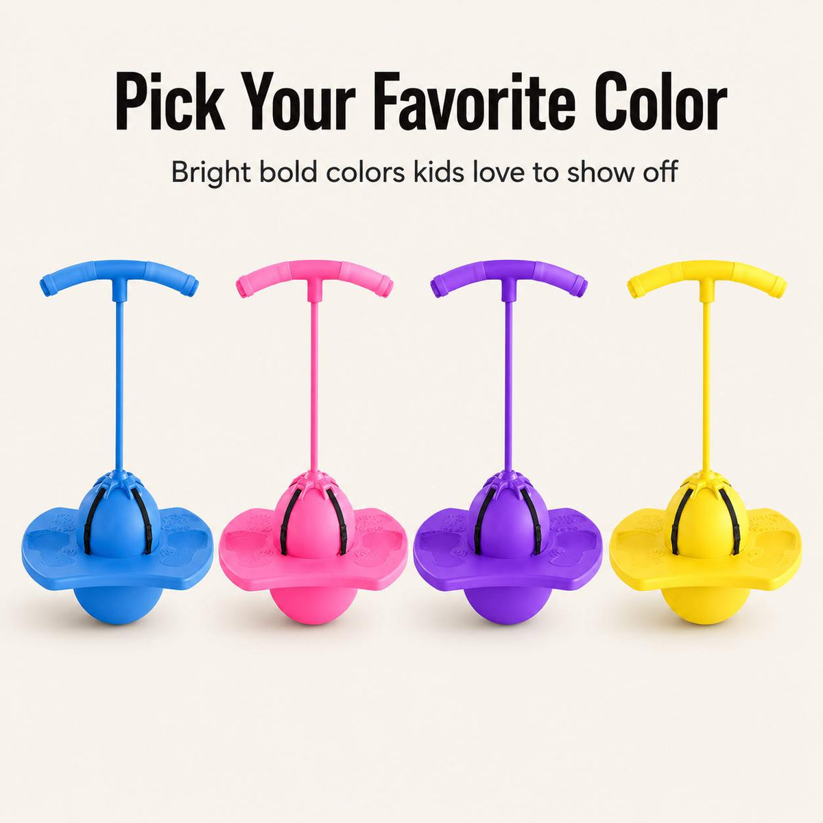 Kids' Pogo Ball with Removable Handle and Non-Slip Footboard
