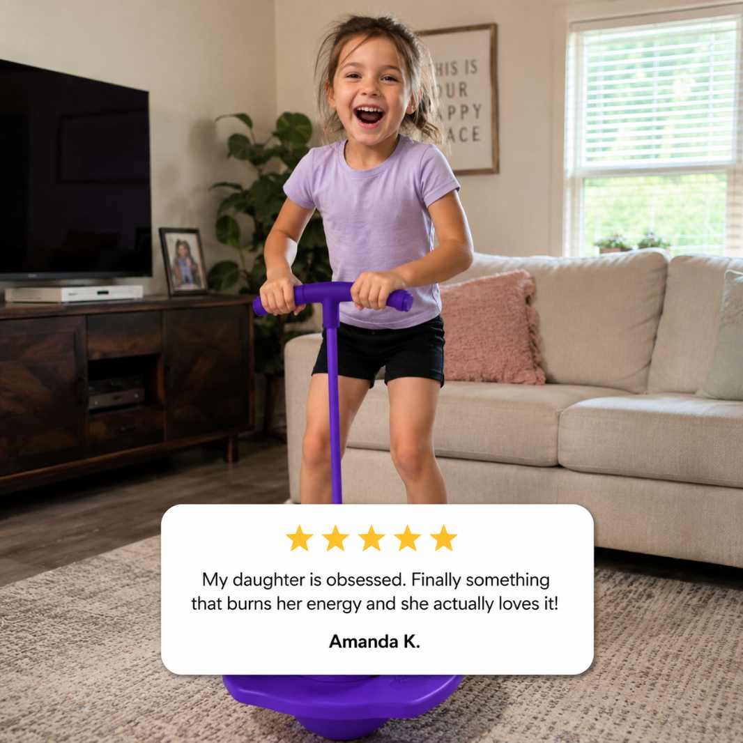 Kids' Pogo Ball with Removable Handle and Non-Slip Footboard