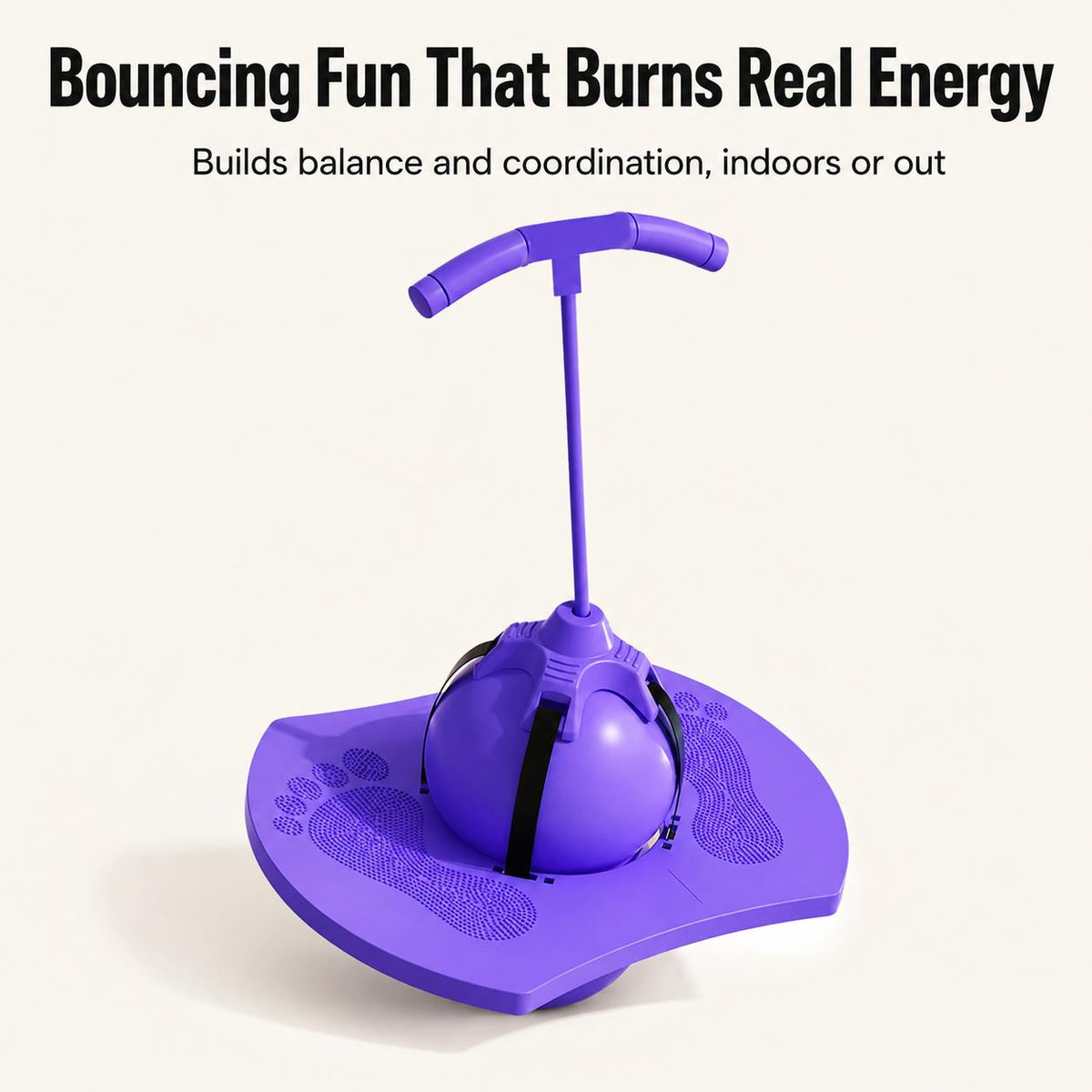 Kids' Pogo Ball with Removable Handle and Non-Slip Footboard