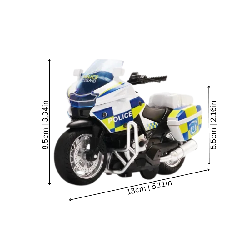 Kids' Pull-Back Motorcycle Toy with Lights, Music and Rubber Tyres