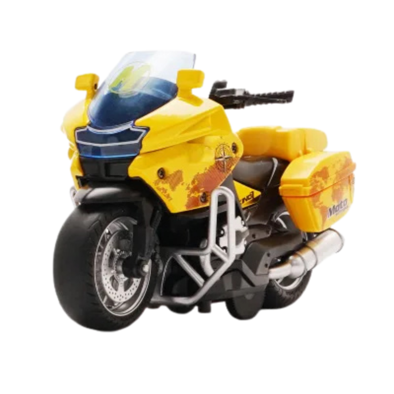 Kids' Pull-Back Motorcycle Toy with Lights, Music and Rubber Tyres