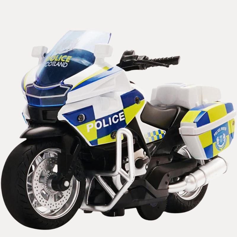 Kids' Pull-Back Motorcycle Toy with Lights, Music and Rubber Tyres