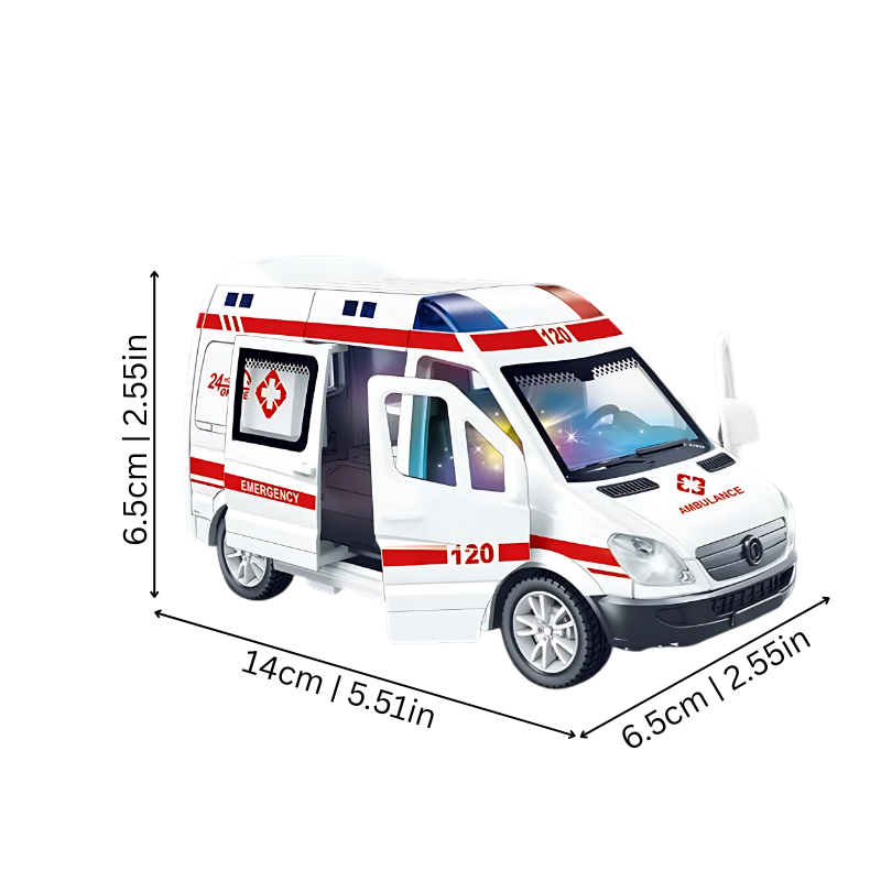 Kids' Rescue Vehicle Toy with Lights, Sounds and Pull-Back Action