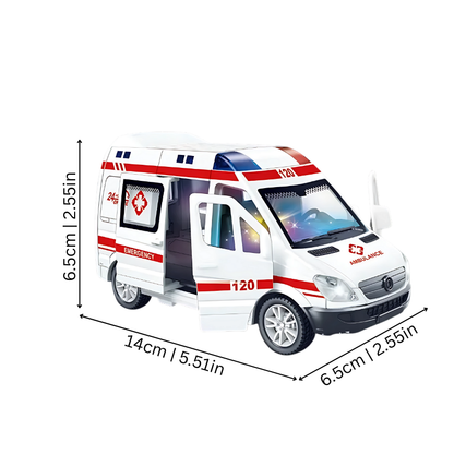 Kids' Rescue Vehicle Toy with Lights, Sounds and Pull-Back Action