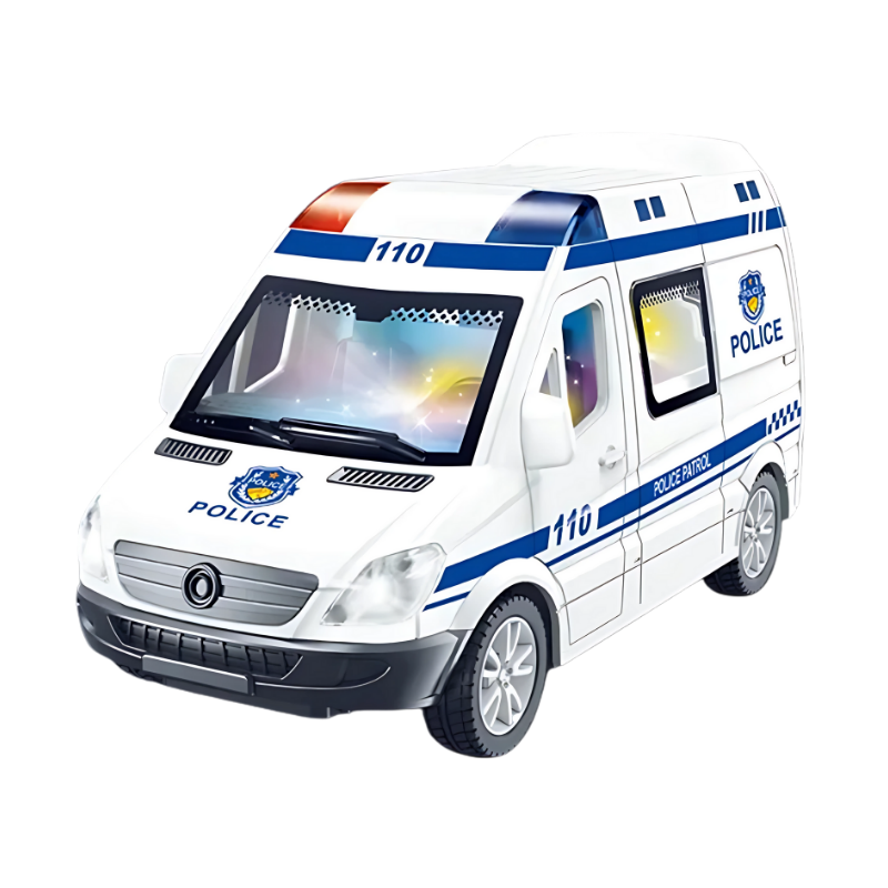 Kids' Rescue Vehicle Toy with Lights, Sounds and Pull-Back Action
