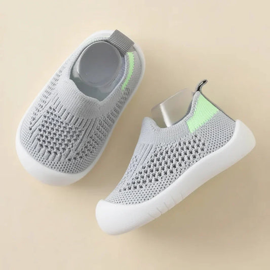 Zapatillas deportivas infantiles sin cordones, de malla transpirable, ligeras y antideslizantes