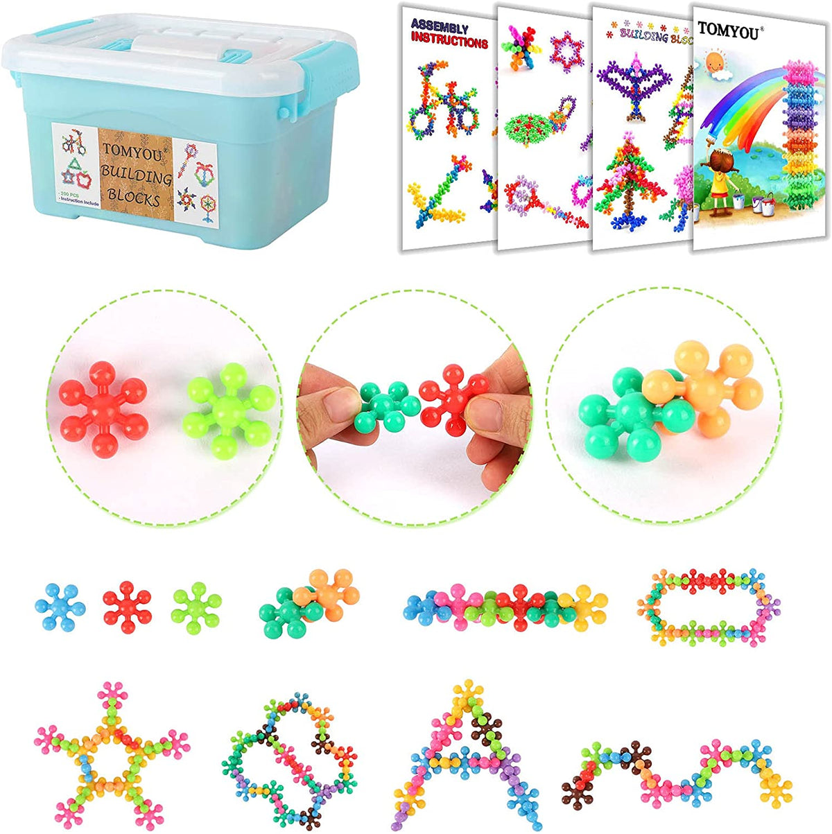 Kids' Snowflake Interlocking Building Blocks for Creative Play