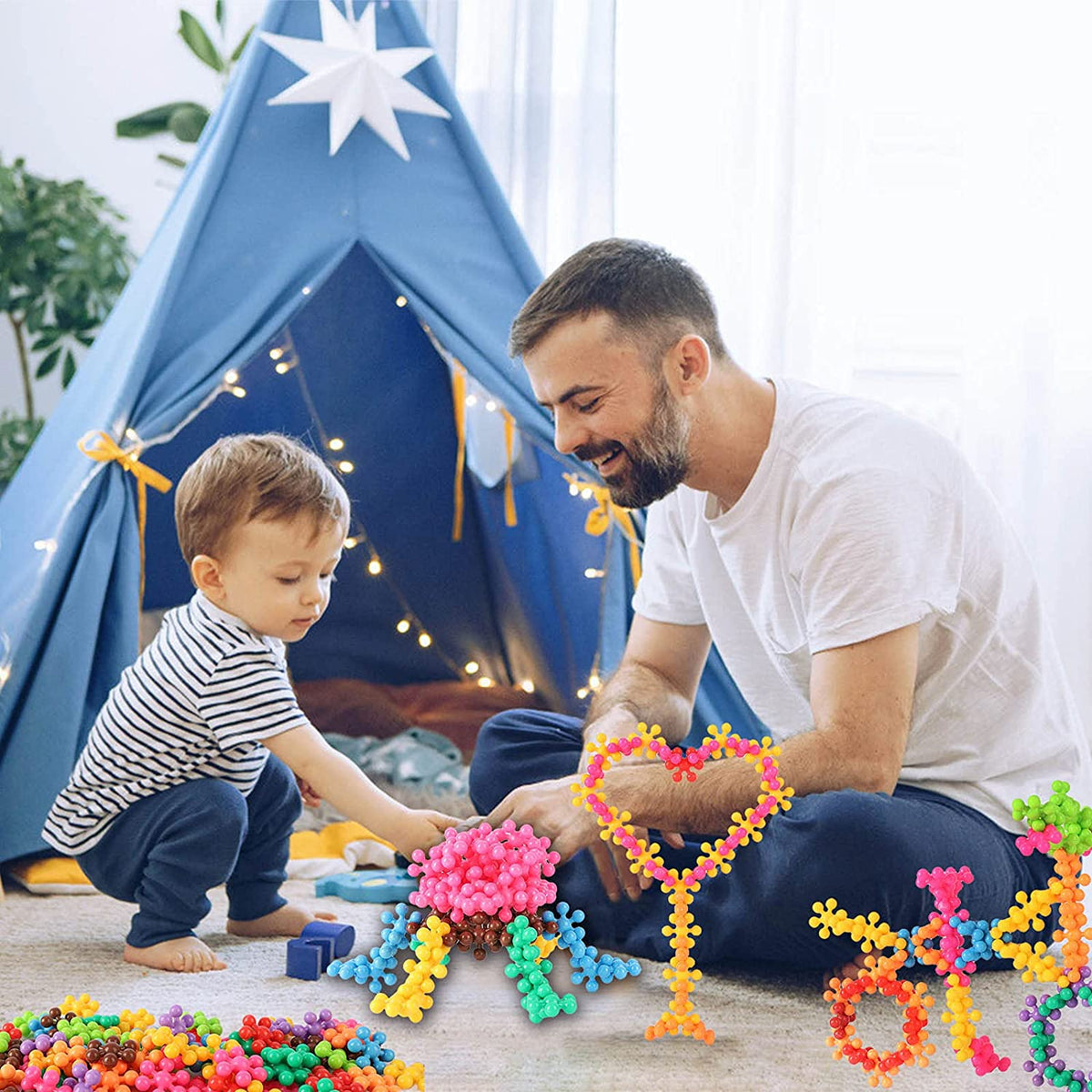 Kids' Snowflake Interlocking Building Blocks for Creative Play