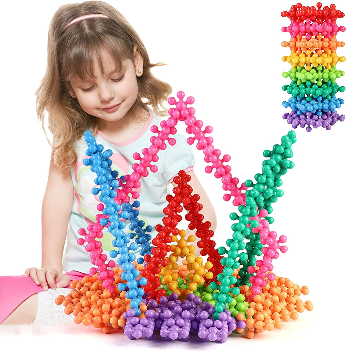 Kids' Snowflake Interlocking Building Blocks for Creative Play
