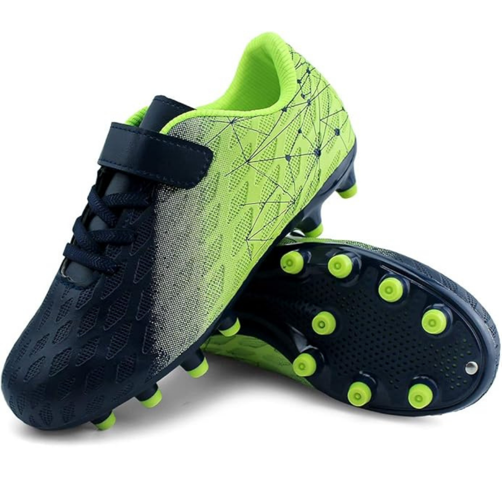 Kids Soccer Cleats with Textured Upper and Firm Ground Grip