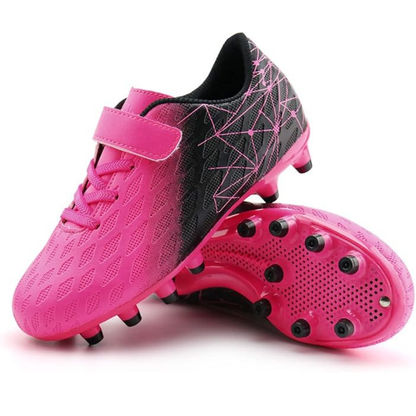 Kids Soccer Cleats with Textured Upper and Firm Ground Grip