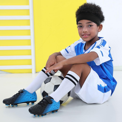 Kids Soccer Cleats with Textured Upper and Firm Ground Grip