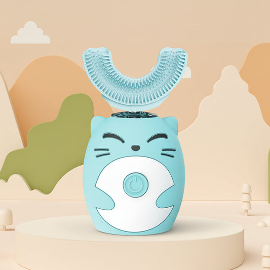 Spazzolino elettrico sonico per bambini a forma di U Spazzola automatica in silicone morbido