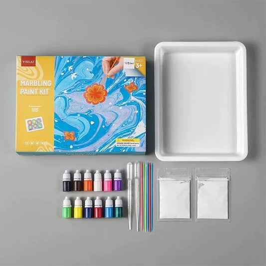 Kids' Water Marbling Painting Kit with 12 Colours