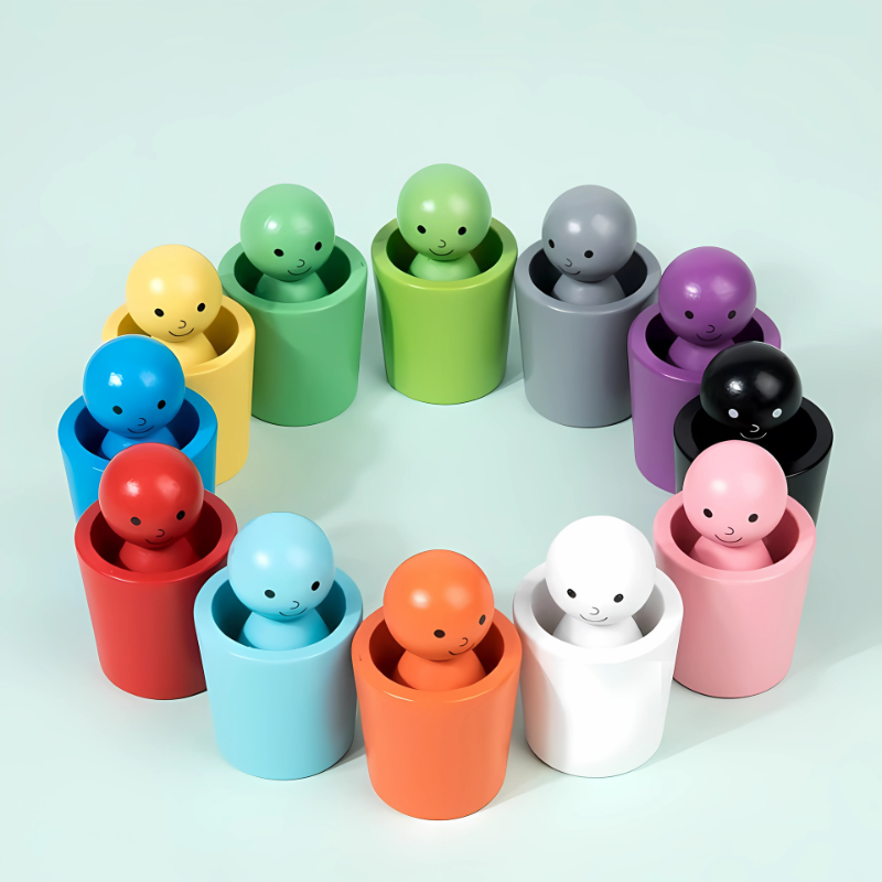 Kids' Wooden Colour Sorting Toy for Early Learning