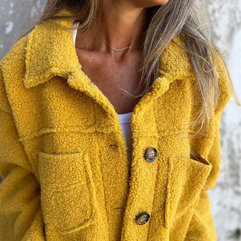 Kira Stylish Autumn Coat – Long Button Front Coat with Lapel Collar and Pockets