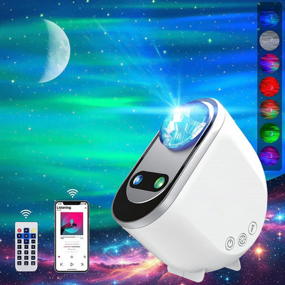 Luz nocturna LED proyector de aurora y galaxia con control remoto, lámpara para habitación