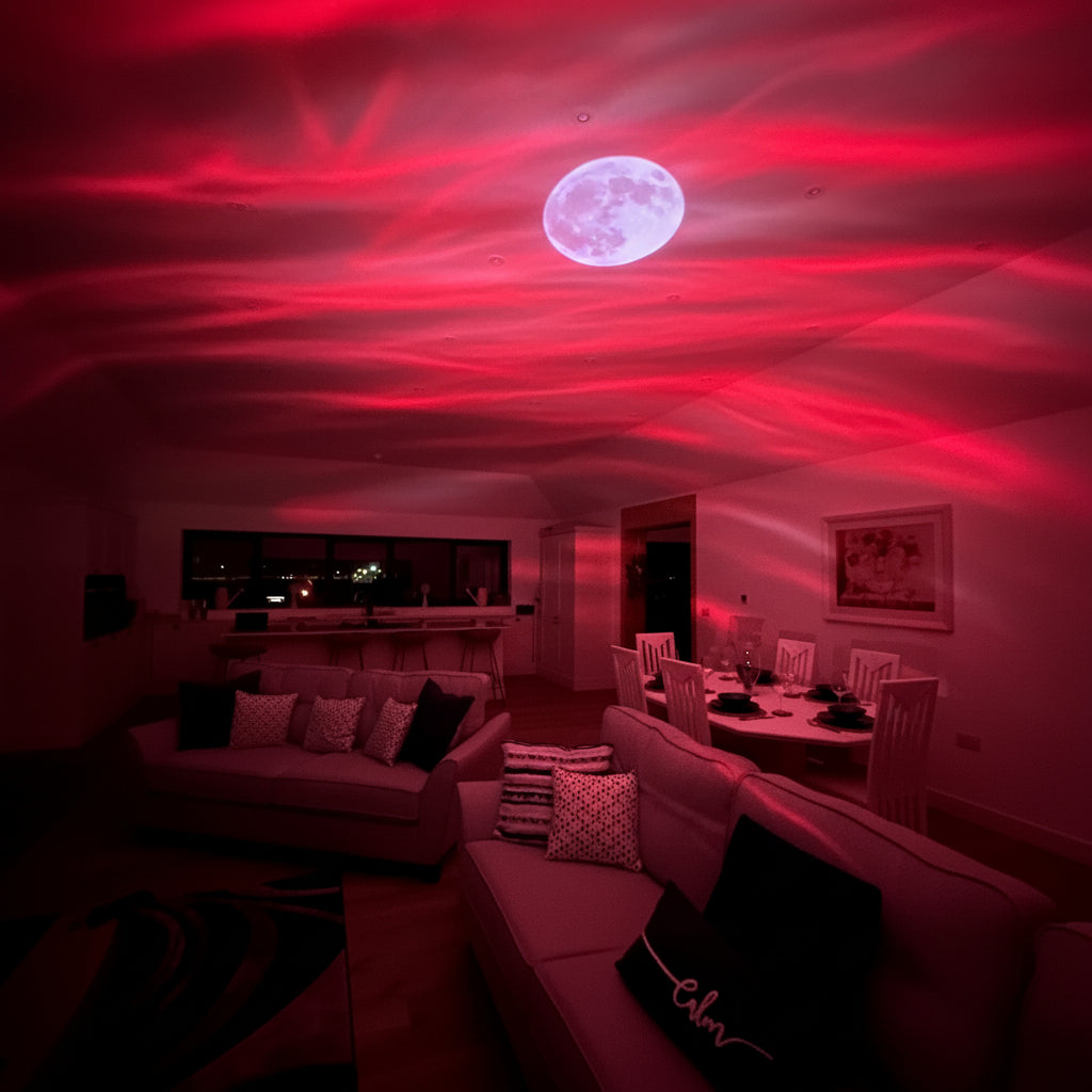 Luz nocturna LED proyector de aurora y galaxia con control remoto, lámpara para habitación