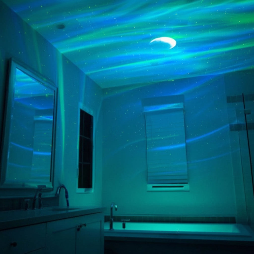 Luz nocturna LED proyector de aurora y galaxia con control remoto, lámpara para habitación