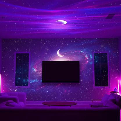 Luz nocturna LED proyector de aurora y galaxia con control remoto, lámpara para habitación