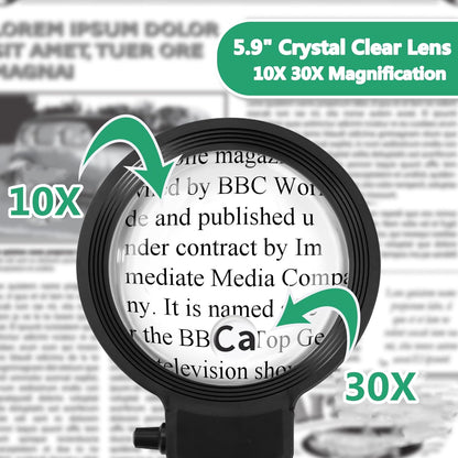 LED Magnifying Glass with Adjustable Stand for Reading Crafts and Detailed Work