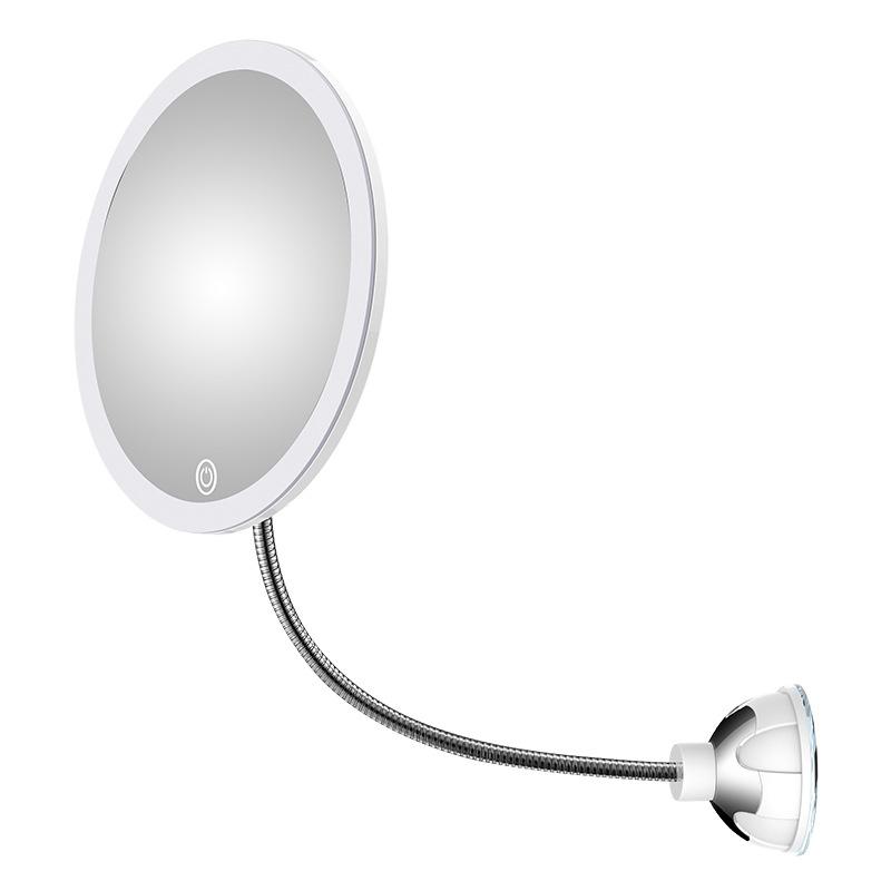 LED Makeup Mirror with Magnification, Suction Cup and Flexible Arm