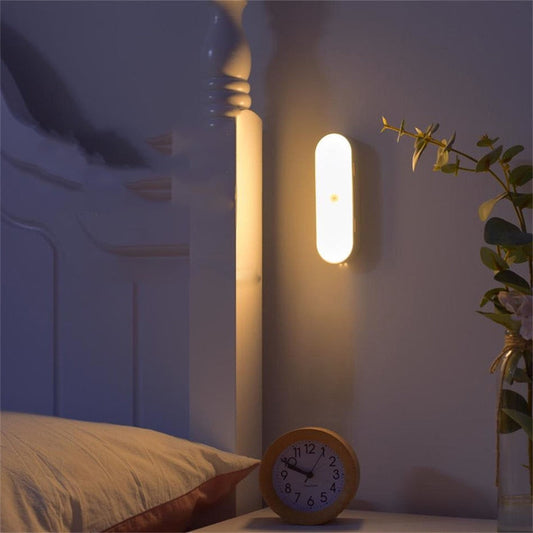 LED Motion Sensor Wall Lamp with USB Rechargeable Wireless Design