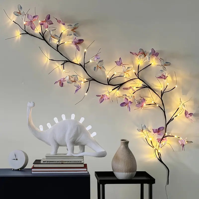 LED Willow Branch Fairy Light Tree with Butterfly Decor
