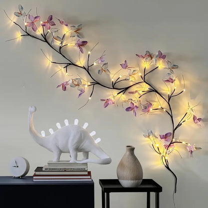 LED Willow Branch Fairy Light Tree with Butterfly Decor