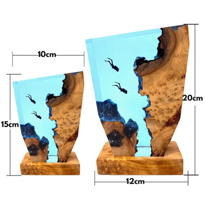Lampada Subacqueo Handmade Ocean Resin Lamp with Soft Ambient Glow