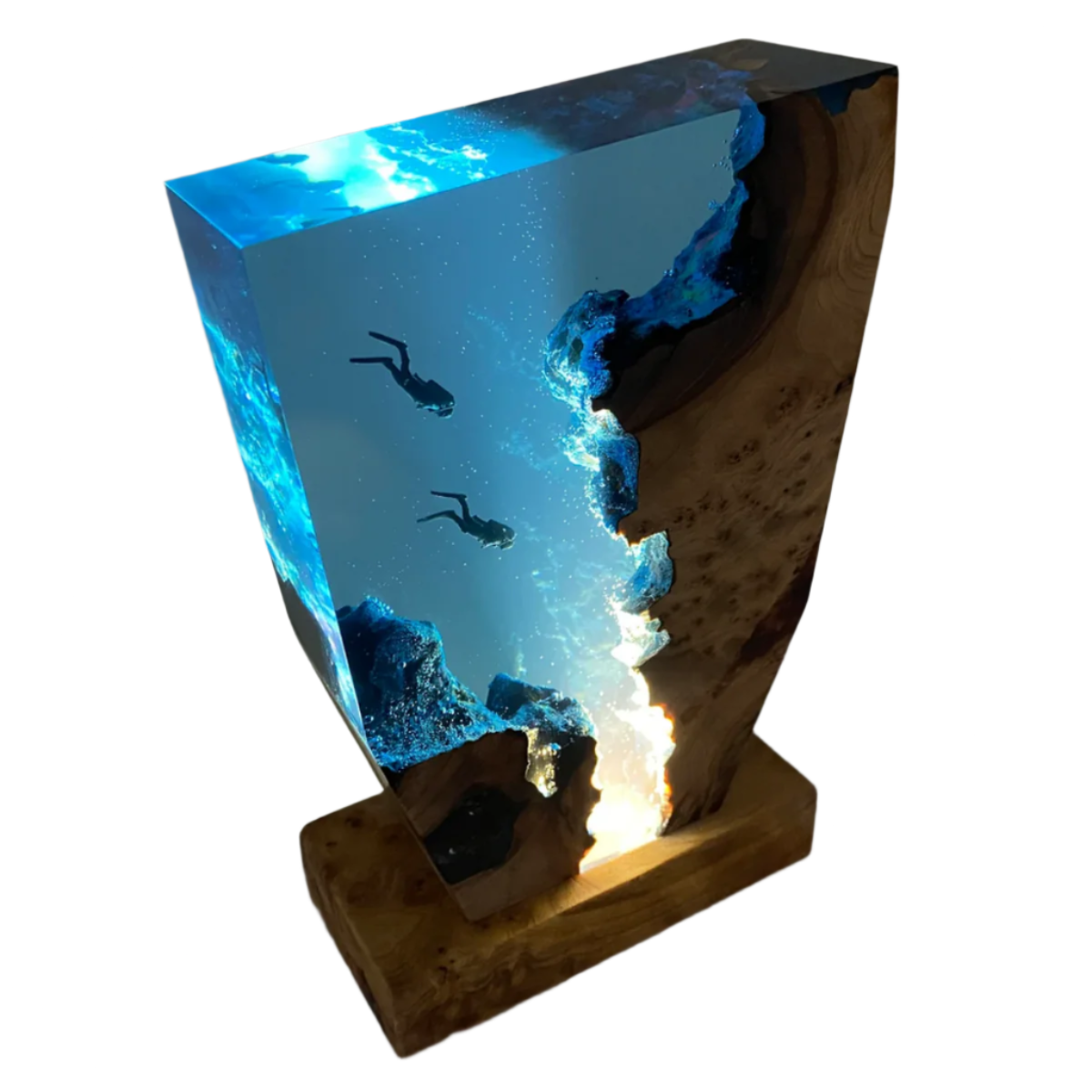 Lampada Subacqueo Handmade Ocean Resin Lamp with Soft Ambient Glow